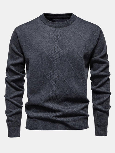 Lester | Stylischer geometrischer Rauten-Muster Strickpullover