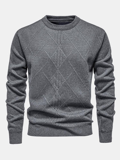 Lester | Stylischer geometrischer Rauten-Muster Strickpullover