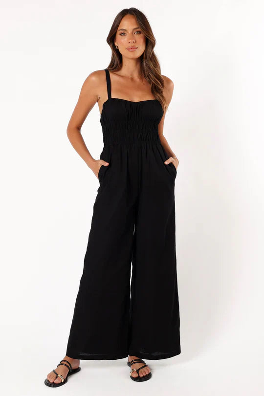 Laura | Eleganter Ärmelloser Jumpsuit mit Weiten Beinen für Frauen