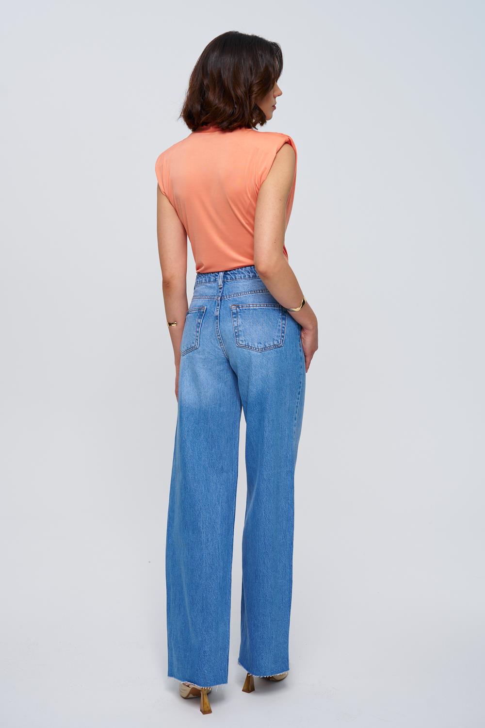 Lea | Orangefarbener Bodysuit mit drapiertem Design