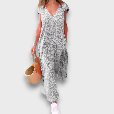 Elisiane – Fließendes Kleid mit V-Ausschnitt