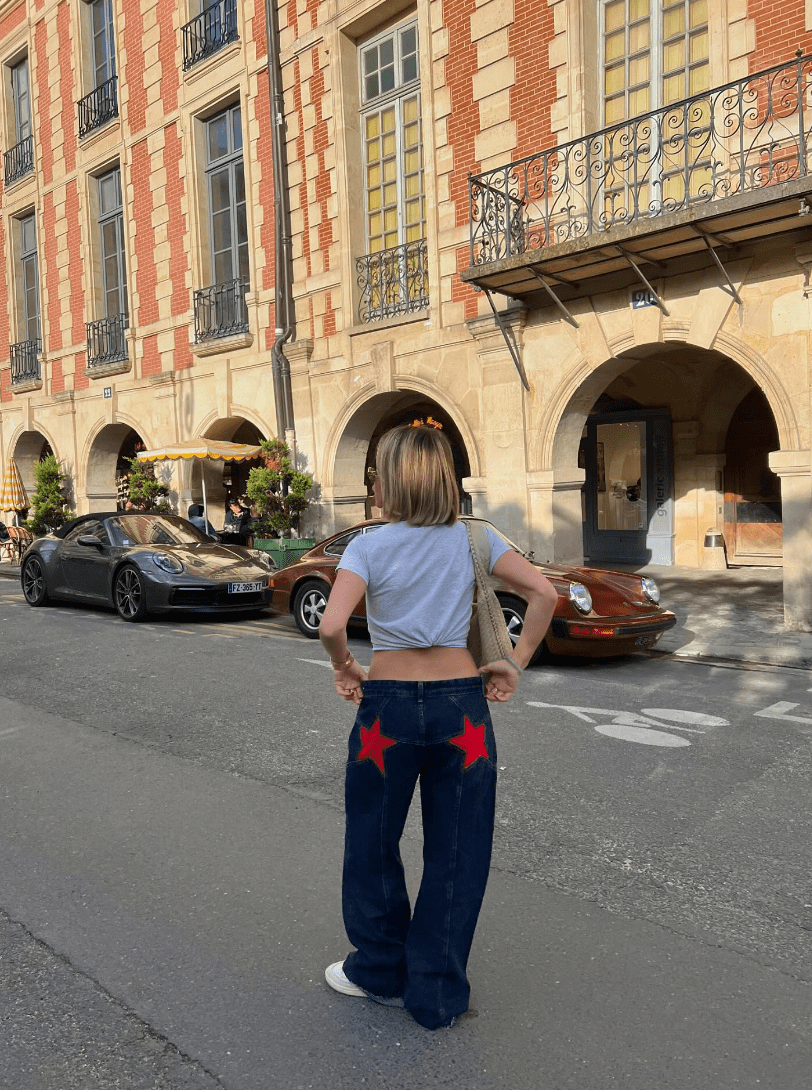 Baggy Jeans mit Sternchen | Hohe Taille | Streetwear und Original