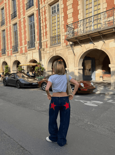 Baggy Jeans mit Sternchen | Hohe Taille | Streetwear und Original