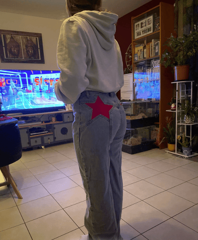 Baggy Jeans mit Sternchen | Hohe Taille | Streetwear und Original