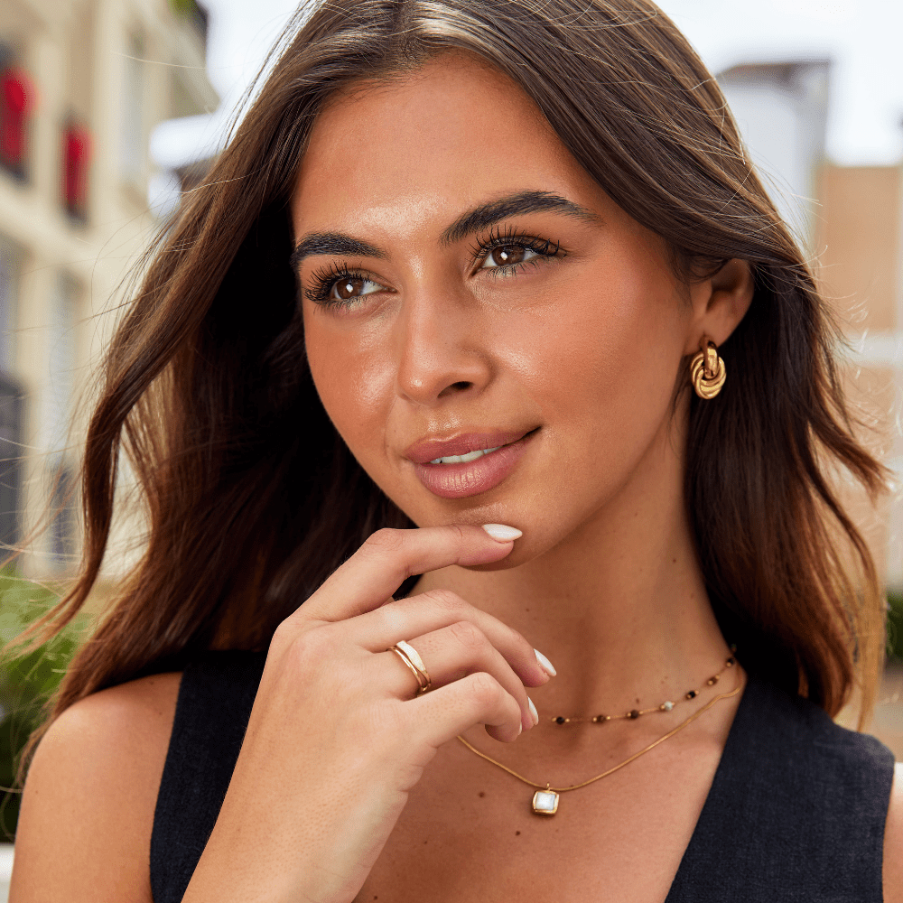 Mehrschichtiges Goldenes Sahara-Stapelring