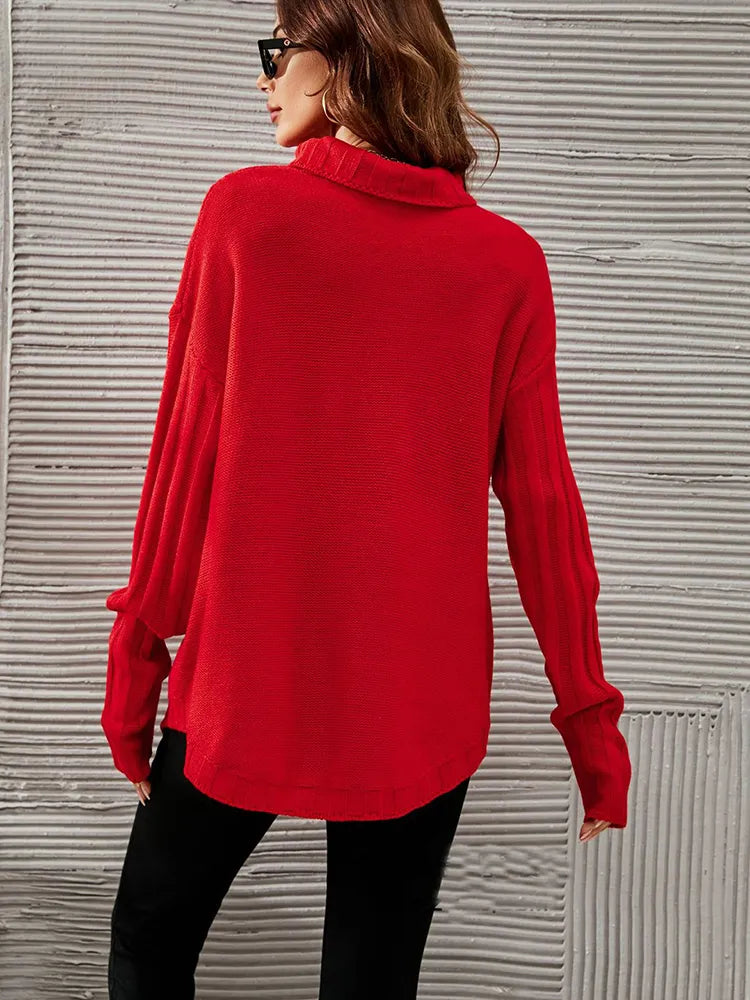 Rotem Stil - Übergroßer Rollkragenpullover für Komfort