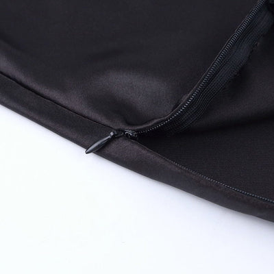 Unifarbener Satin-Midirock