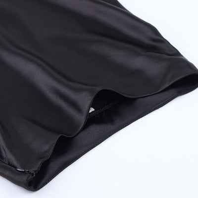 Unifarbener Satin-Midirock