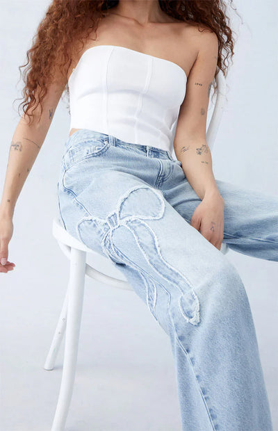 Yasmin | Bow Baggy Jeans