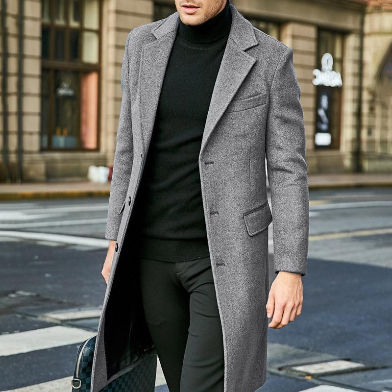 Moss - Eleganter City-Mantel Slim-Fit-Revers für Herren