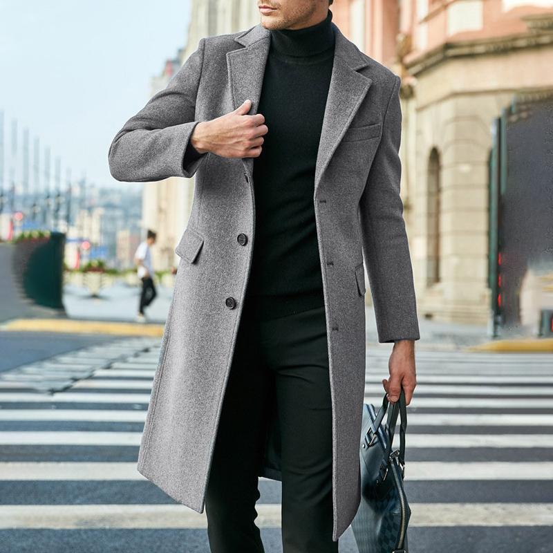 Moss - Eleganter City-Mantel Slim-Fit-Revers für Herren