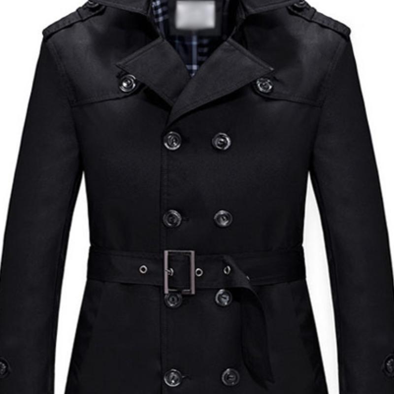 Schlanker, doppelt geknöpfter Trenchcoat für Herren