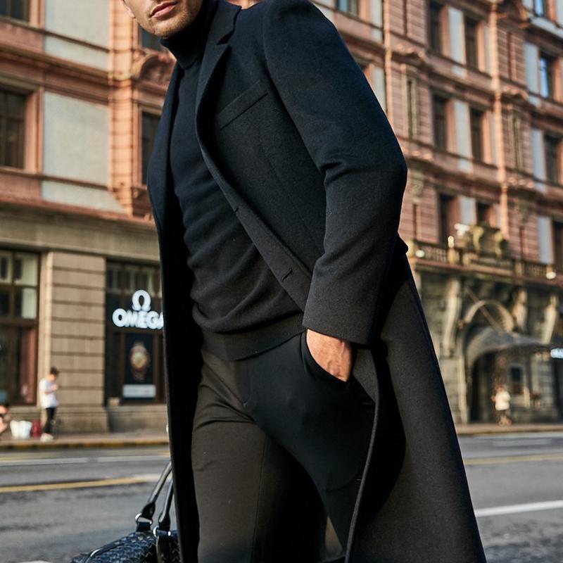 Moss - Eleganter City-Mantel Slim-Fit-Revers für Herren