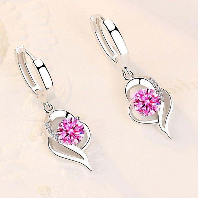 Florale Ohrringe aus 925 Sterling Silber und Zirkonia