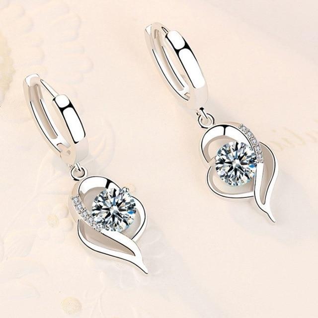 925 Sterling Silber und mit Zirkonia belegte Blumenohrringe