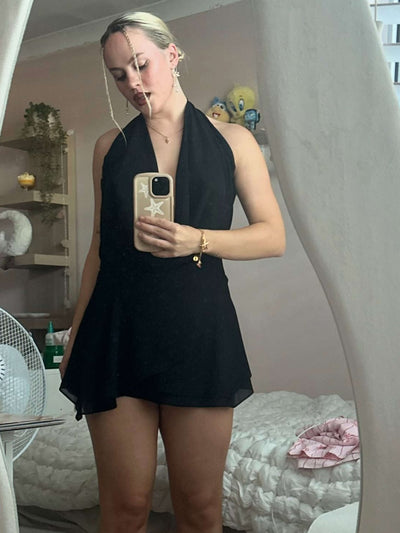 Fiora | Mini Kleid Rückenfrei Mit Wasserfallausschnitt