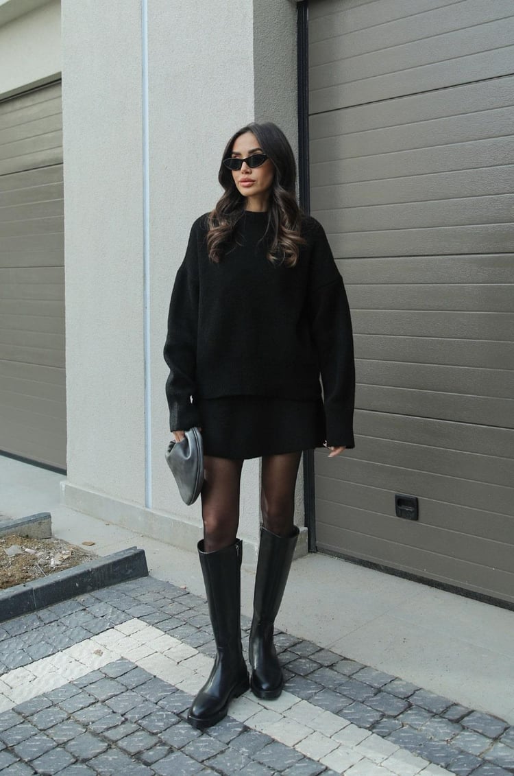 Cindra – Strickoberteil Und Minirock Setz