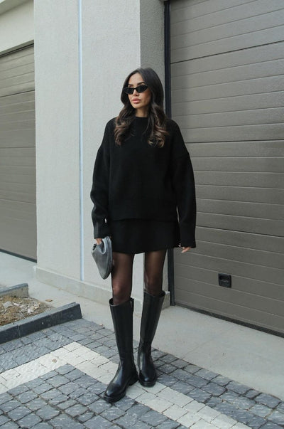 Cindra – Strickoberteil Und Minirock Setz