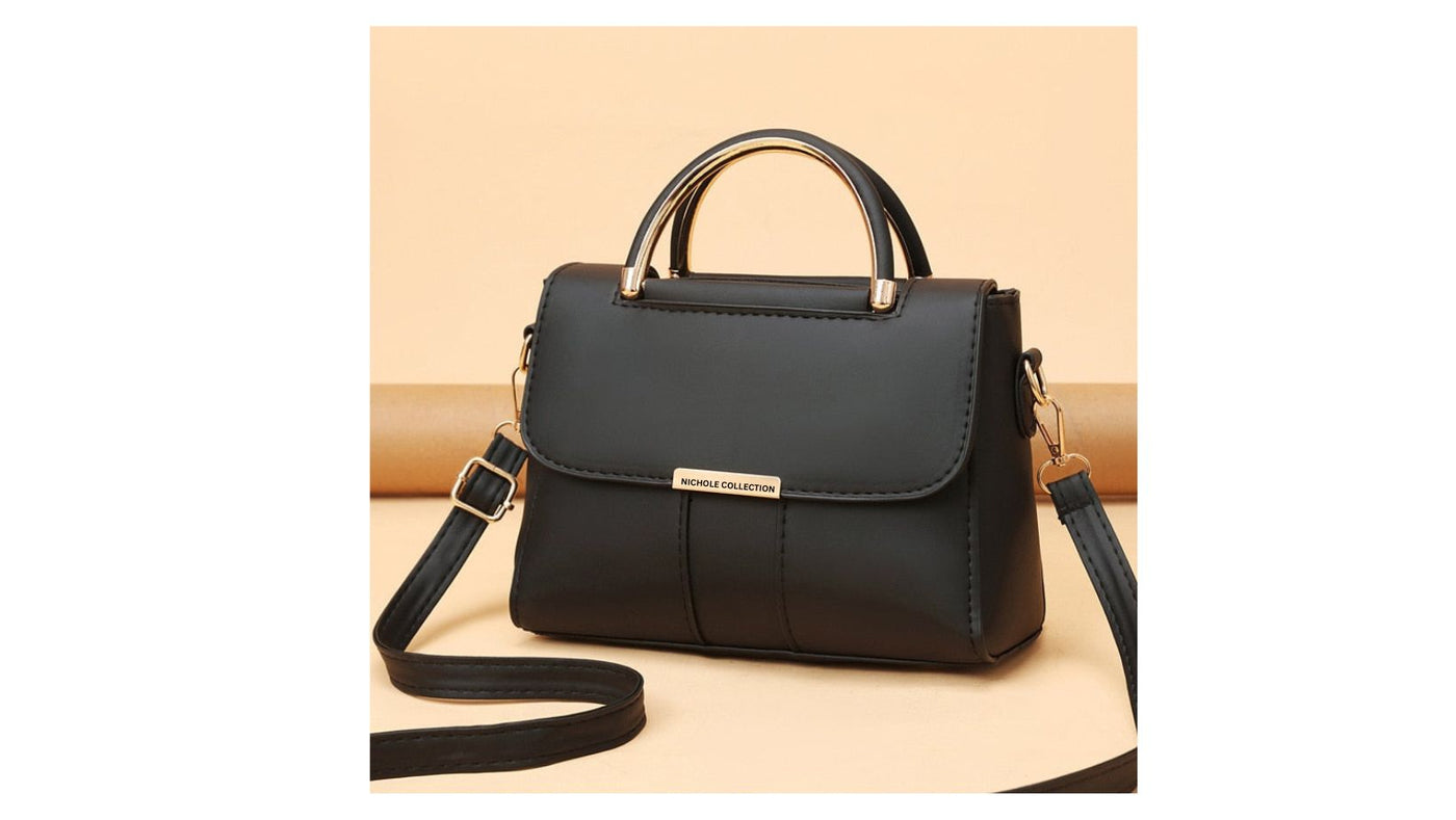 Ali - Schicke vegane Ledertasche mit Deckel