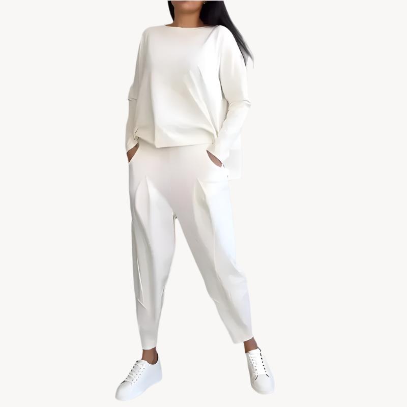 Ilse | Elegantes solides Design Zweiteiliger Freizeitanzug für Damen