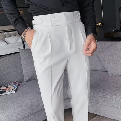 GiulioFontana | Einfarbige Gerade Casual Hose