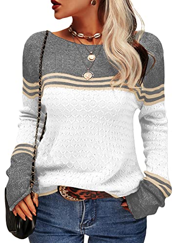Damen Modischer Streifen-Pullover