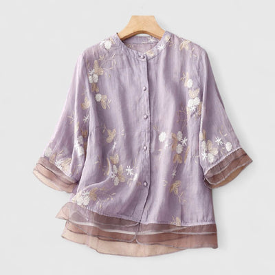 Maisie | Blumenbluse aus Premium-Materialien